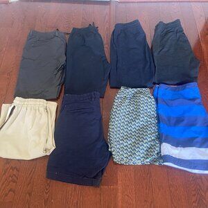 8 piece Men Pants, Shorts Bundle, L, XL ( Uniqlo/ A&F )